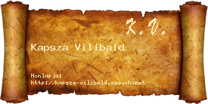 Kapsza Vilibald névjegykártya